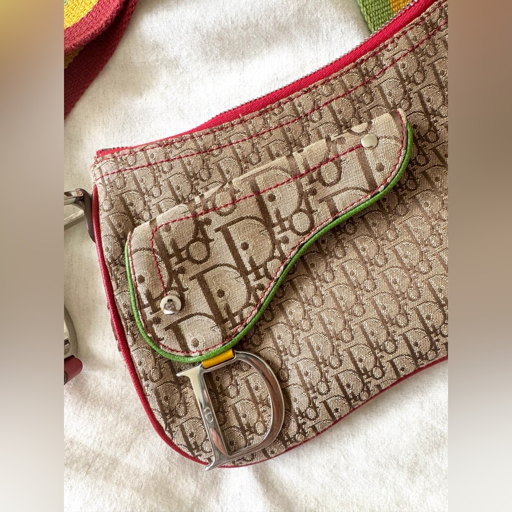 VINTAGE DIOR RASTA DOUBLE SADDLE BAG - Picture 8 of 10